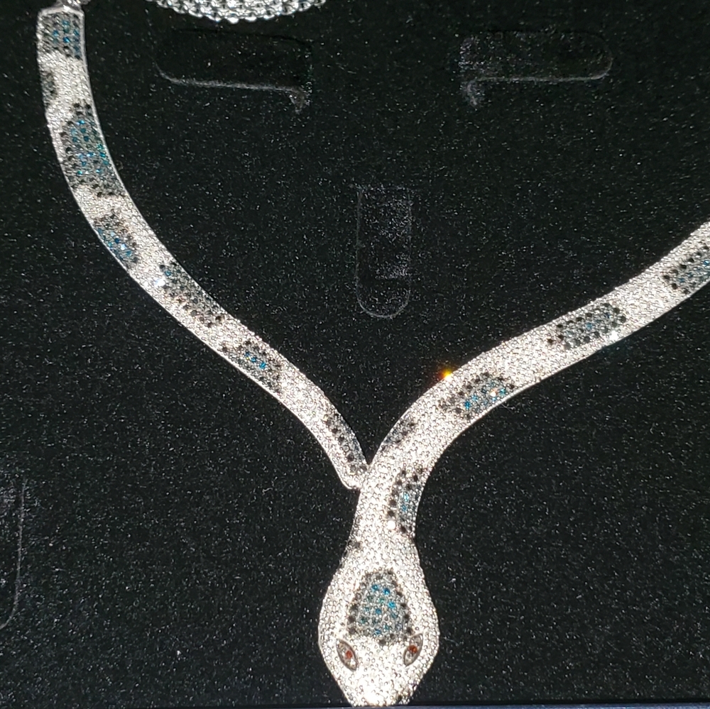 SOLD!! 4ctw Multicolored Diamond Snake Necklace